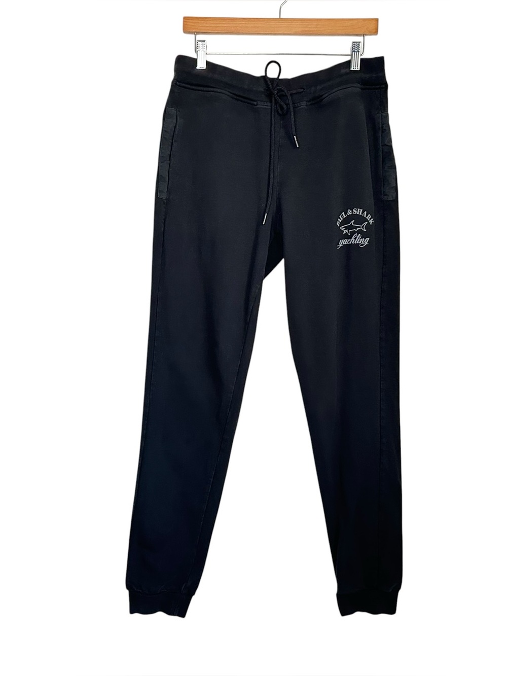Paul & Shark Yachting Logo Joggers Sz XXL Black Preppy Gym Sweatpants Luxury
